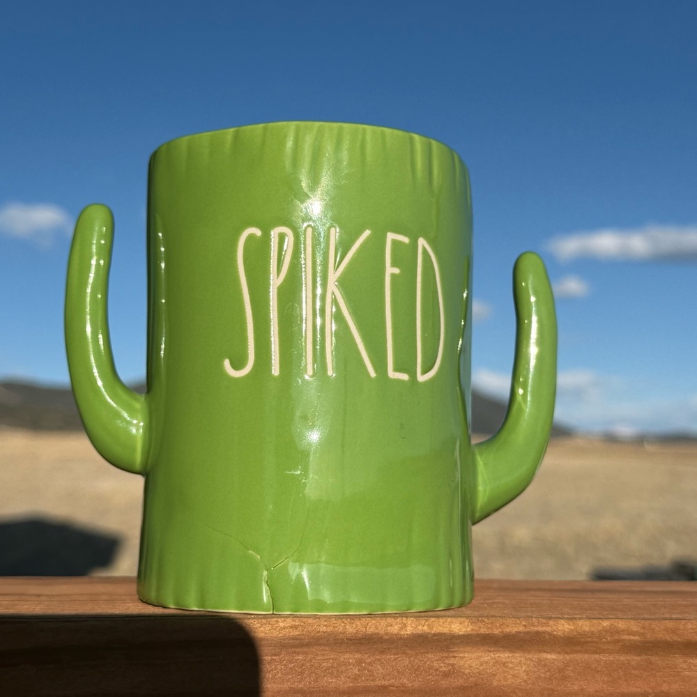 RAE DUNN GREEN CACTUS “SPIKED” MUG – ARTISAN COLLECTION – 5” TALL